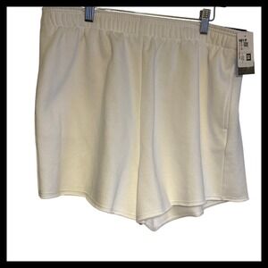 NWT DSG Women's White 3" Mid Rise Relaxed Fit Lounge Shorts Size L